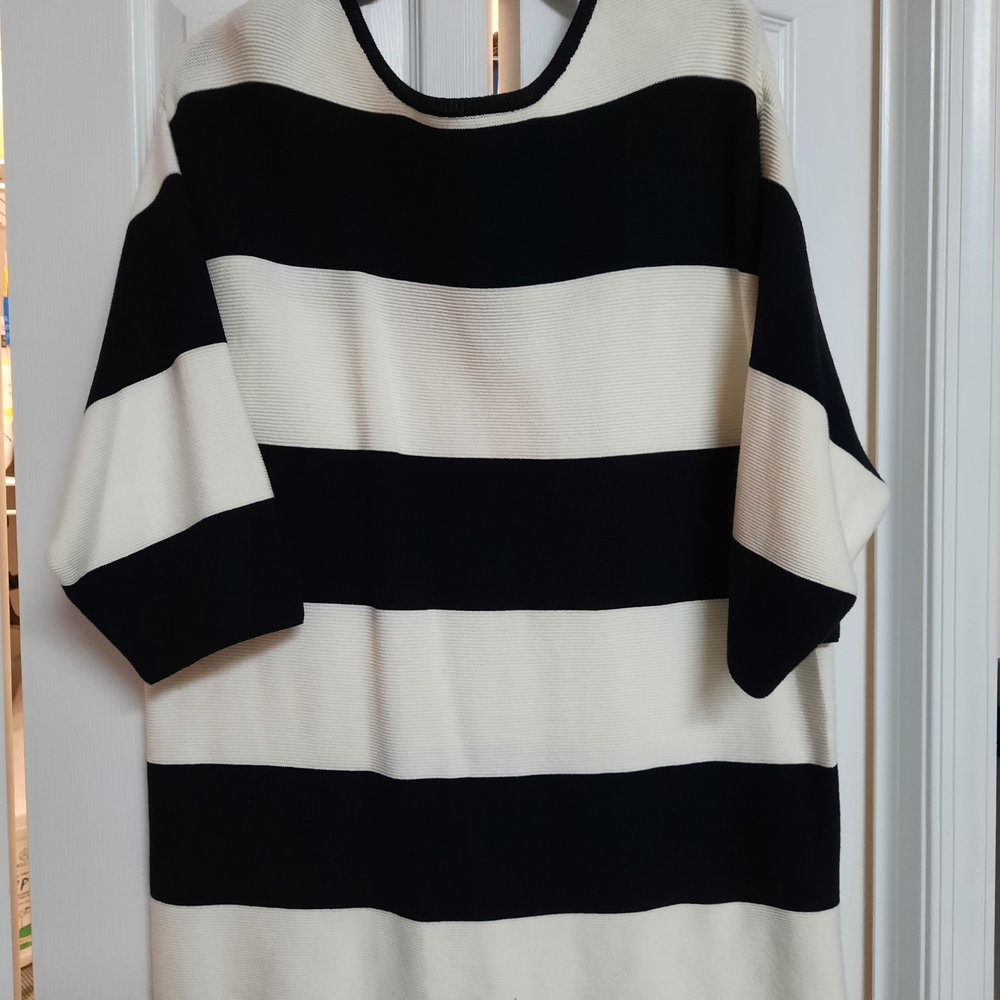 Lane Bryant Black and White Striped Sweater Worn Once